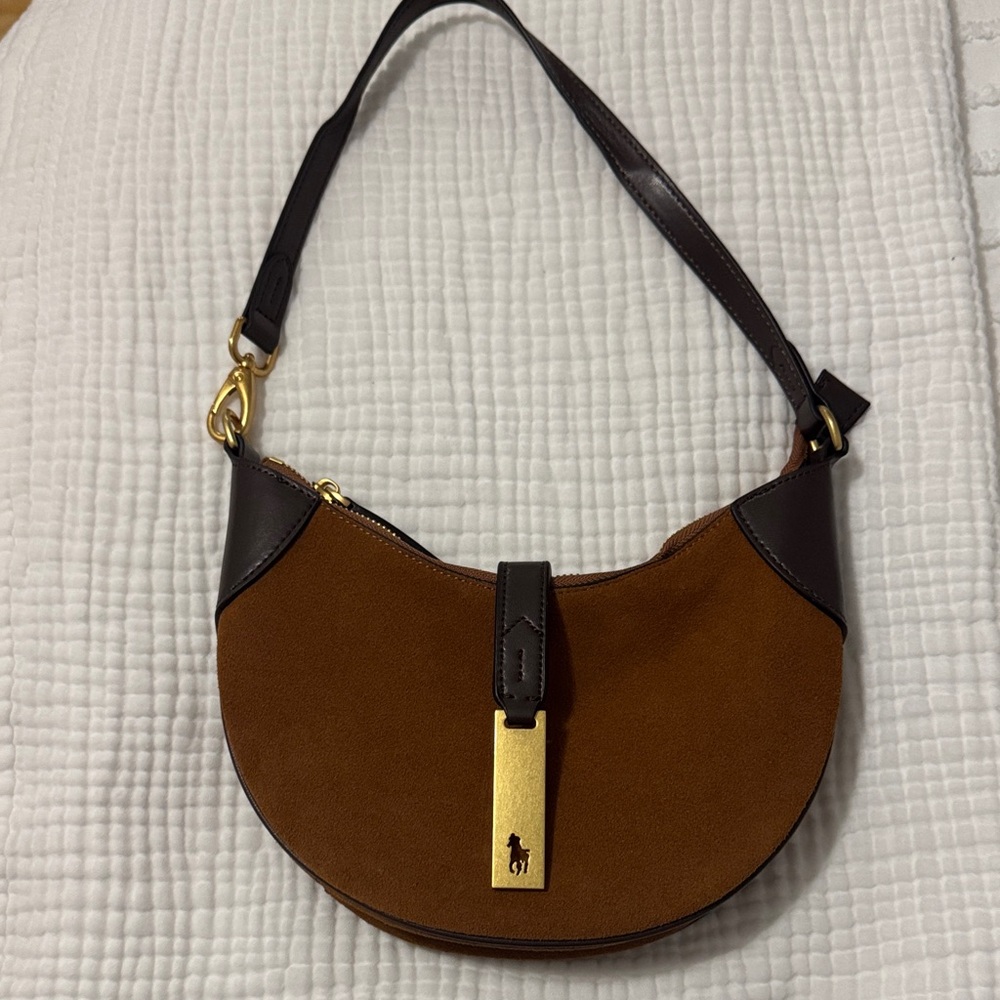 Polo Ralph Lauren Tan and Black Shoulder Bag dupe